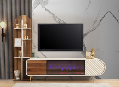 TV stand TV cabinet lowboard shelves sideboard table modern white luxury new